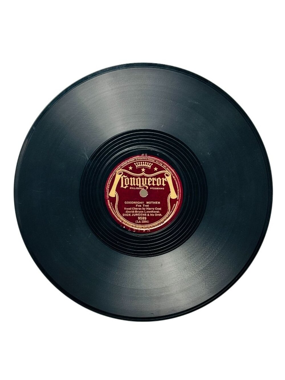 Dick Jurgens My Last Goodbye 10 Inch Shellac 78 RPM Conqueror 9589 VG